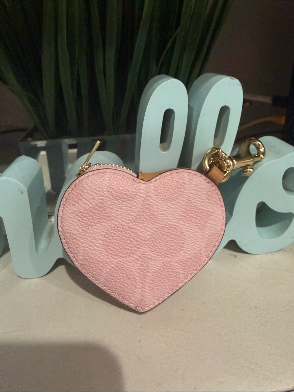 Coach pink powder heart